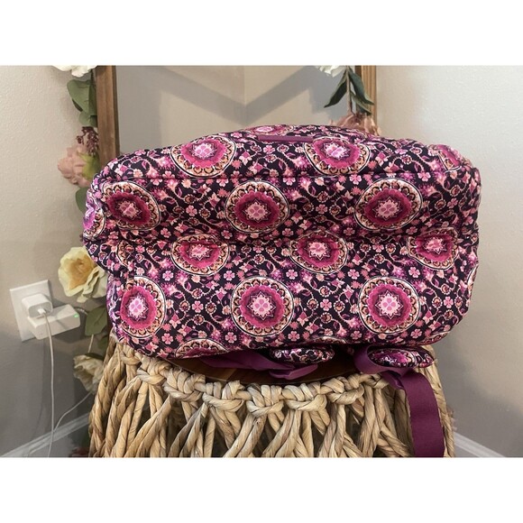 Vera Bradley Raspberry Medallion Iconic backpack Large Tech Laptop NWT - Picture 10 of 10